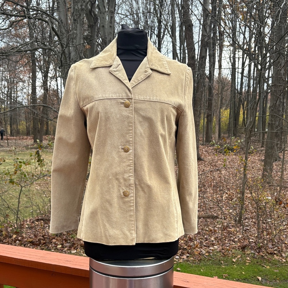 Genuine Suede Vintage Clio Women's Beige Blazer-Excellent Condition - Picture 1 of 10